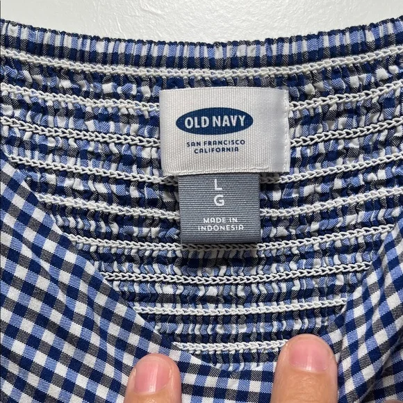 Old Navy Blue Gingham Women's Dress - Picture 2 of 5